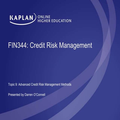 9_Advanced Credit Risk Management Methods