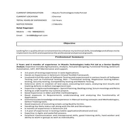 Automation and Web Appilcation Testing - 3.6 Years