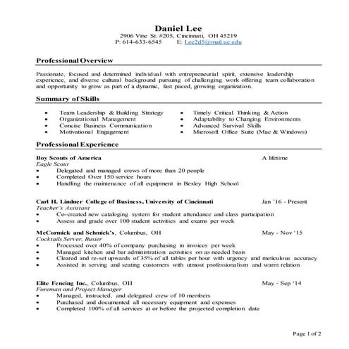 Daniel Lee's CV | DOCX