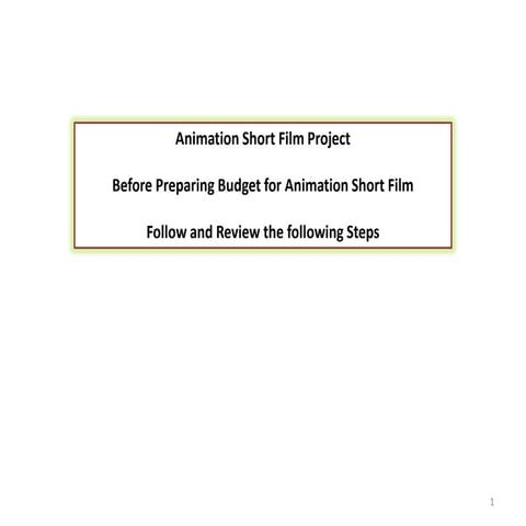 Animation production schedule | PDF