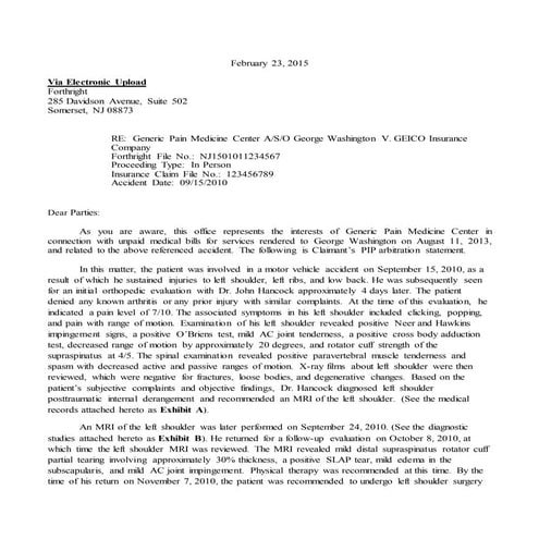 Physicians Report - Jane Doe (1) | PDF
