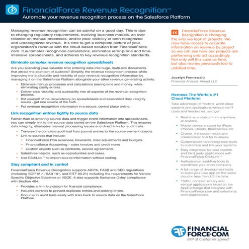 FinancialForce Revenue Recognition Datasheet
