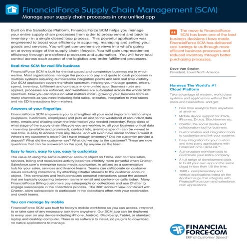 FinancialForce Supply Chain Management (SCM) Datasheet