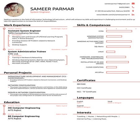 Sameer Parmar resume