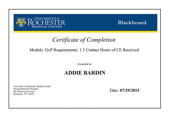smhcertificate GxP