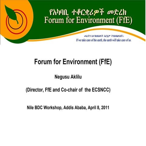 Forum for Environment (FfE) | PPT
