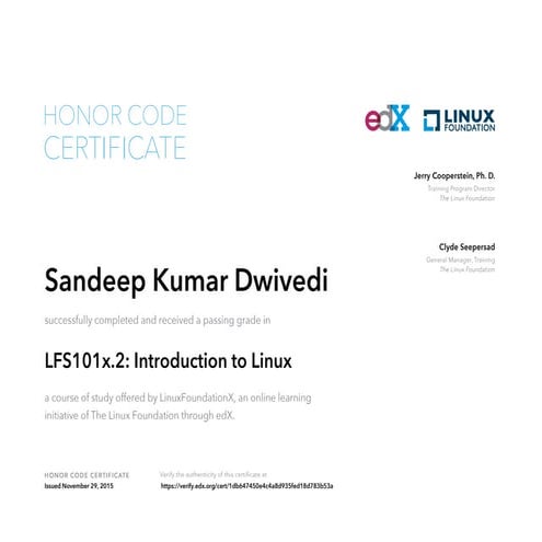 Sandeep  LinuxFoundationX LFS101x.2 Introduction to Linux 