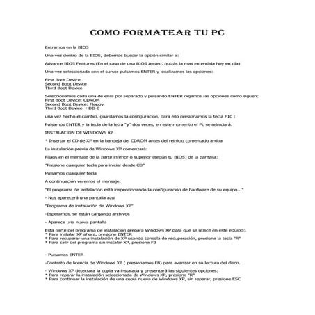 FORMATEO DE COMPUTADORAS | PDF