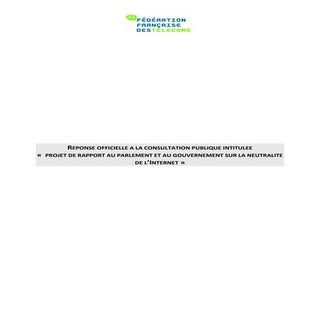 Réponse de la FFTélécoms à la consu...