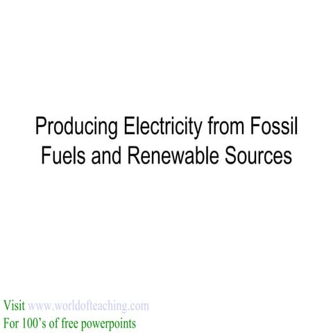 Fossil fuels and alternative energies