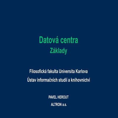 Pavel Herout: Datová centra (18. 10. 2021)