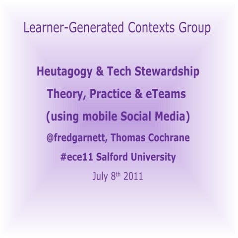 Heutagogy & Technology Stewardship