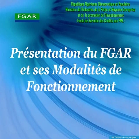 Présentation du Fonds de Garantie des Crédits aux PME (FGAR) | PDF