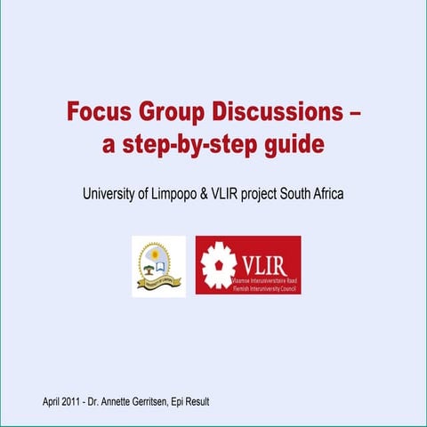 Focus Group Discussions – a step-by-step guide