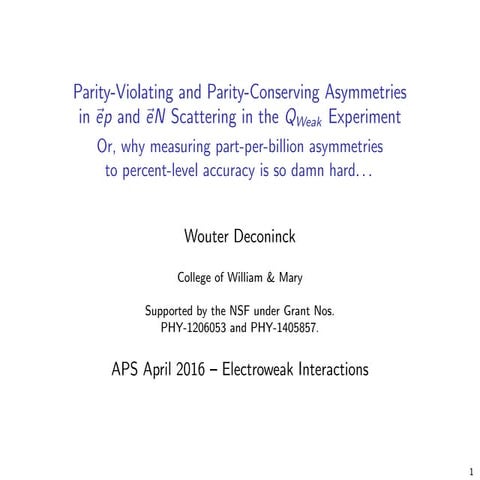 Parity-Violating and Parity-Conserving Asymmetries in ep and eN scattering in the Qweak Experiment