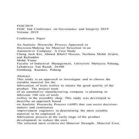 FGIC2019FGIC 2nd Conference on Governance and Integrity 2019