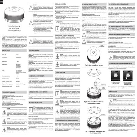 Smoke Detector Fibaro certified CE EN 14604