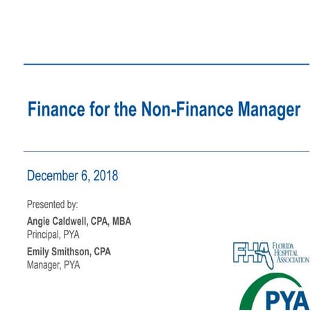 Finance for the Non-Finance Manager