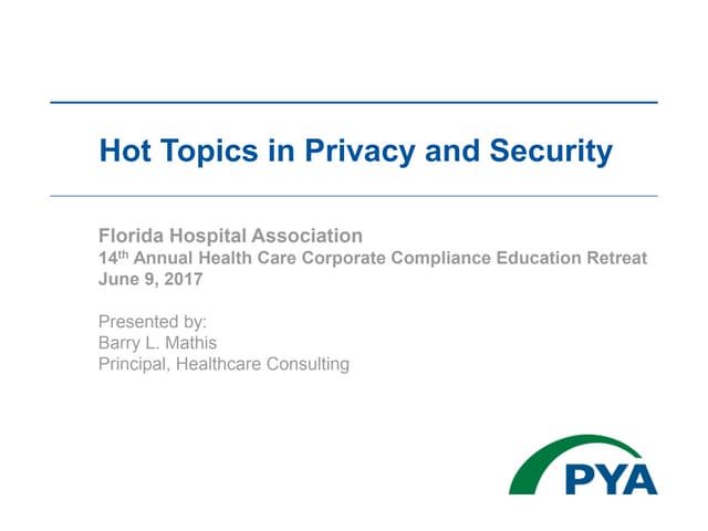 Hot Topics in Privacy and Security