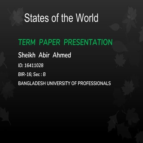 Presentation states of the world