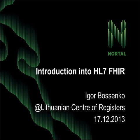 Introduction to HL7 FHIR