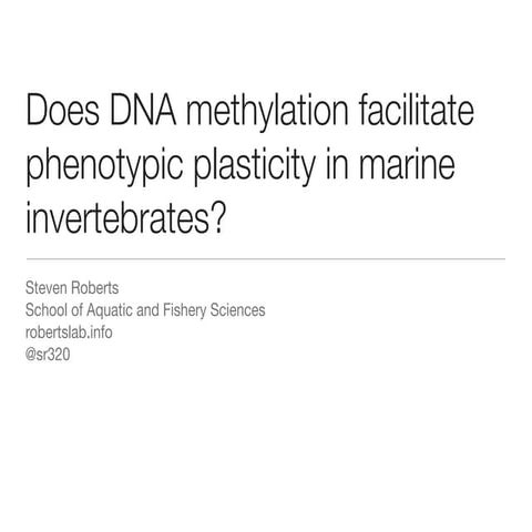 Does DNA methylation facilitate phenotypic plasticity in marine invertebrates?