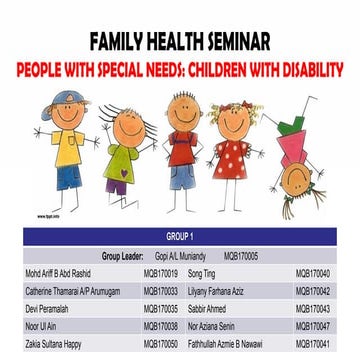 People With Special Needs: Children With Disability