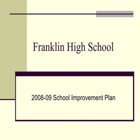 Franklin, MA School Improvement Plan 2/10/09