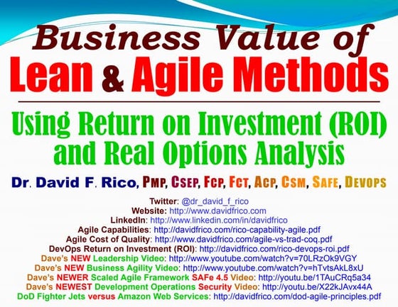 Return on Investment (ROI) of Lean & Agile Methods