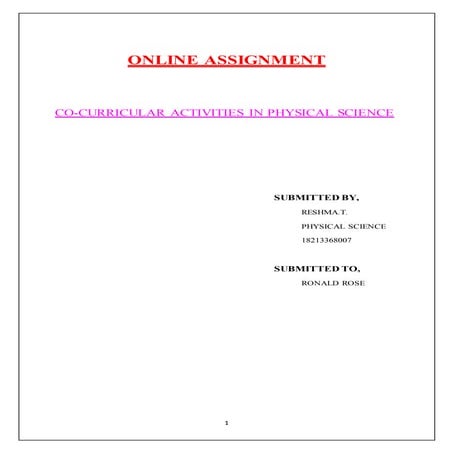 Online Assignment | DOCX