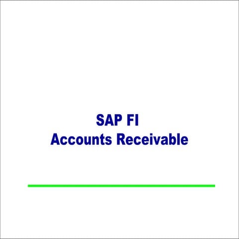 SAP FI - Account Receivable - Part I