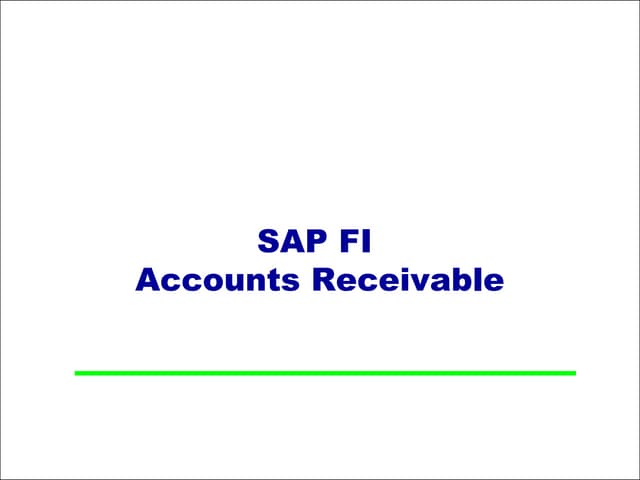 SAP FI - Accounts Receivable