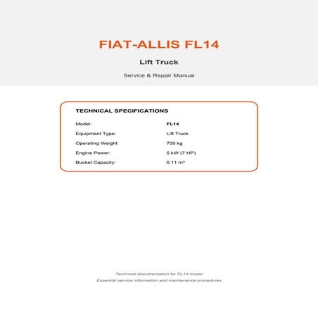 FIAT-ALLIS_FL14 Operational and Maintenance Manual