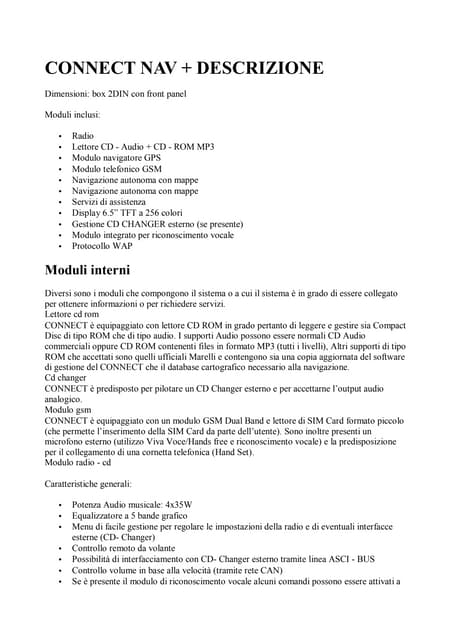 Fiat Stilo Connect Nav+