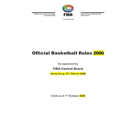 FIBA Official Basketball Rules 2006