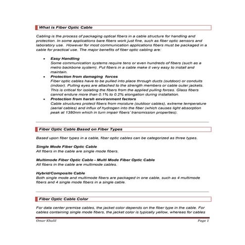 How to Choose Fiber Optic Cable | PDF