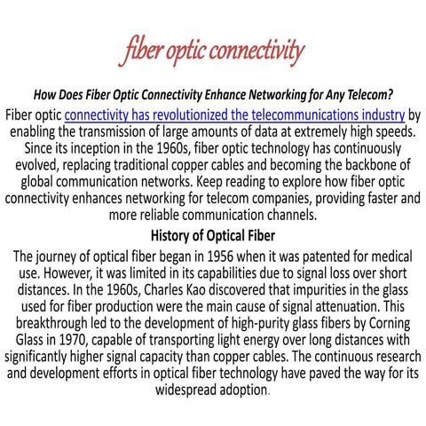 fiber optic connectivity 