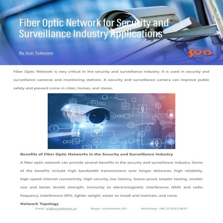 Fiber Optic Network for Smart City Industry Applications | PDF