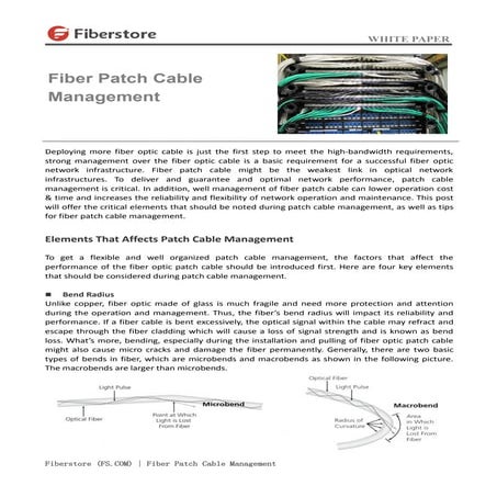Fiber patch cable management