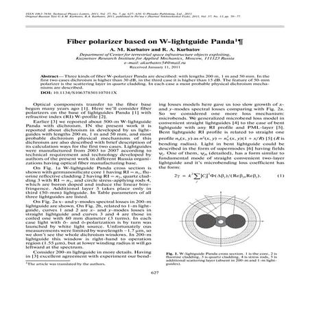 Fiber polarizer based on w lightguide panda
