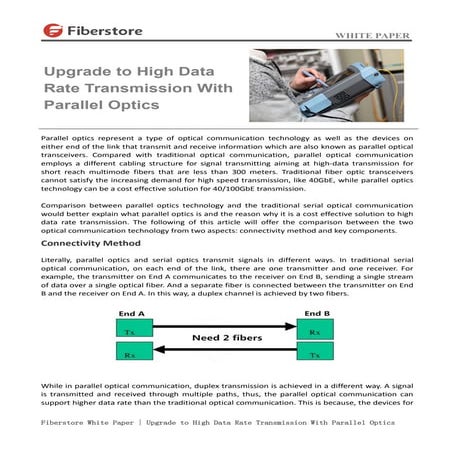 Fiberstore-white paper-Upgrade to High Data Rate Transmission With Parallel O...