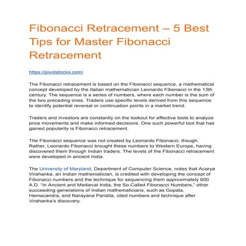 Fibonacci Retracement – 5 Best Tips for Master Fibonacci Retracement.pdf