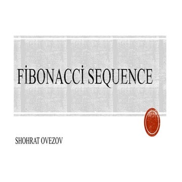 Fi̇bonacci̇ sequence