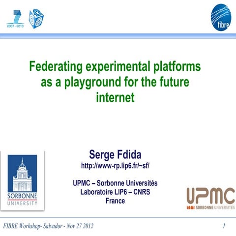 Federating experimental platforms as a playground for the future internet