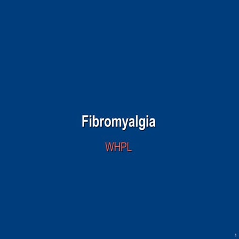Fibromyalgia disease overview