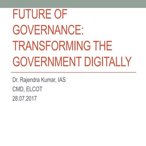 FICCI Digital Disruption & Transformation Summit DDTS, ELCOT presentation 