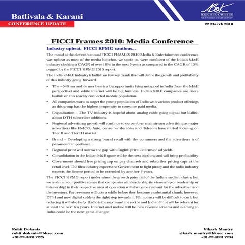 Ficci frames bk march 2010