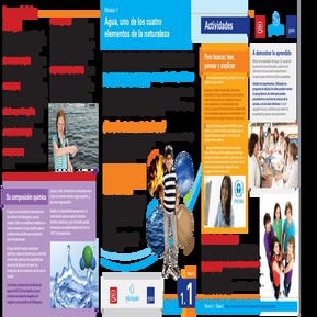 El agua :Ficha para alumnos de 1er año de secundaria