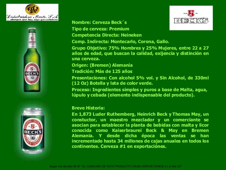 Ficha TéCnica Cerveza Beck´S
