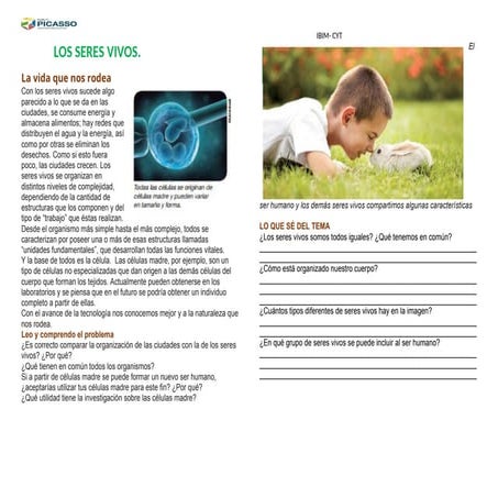 Ficha 01 los seres vivos..docx ficha los seres vivos para 4to grado | DOCX